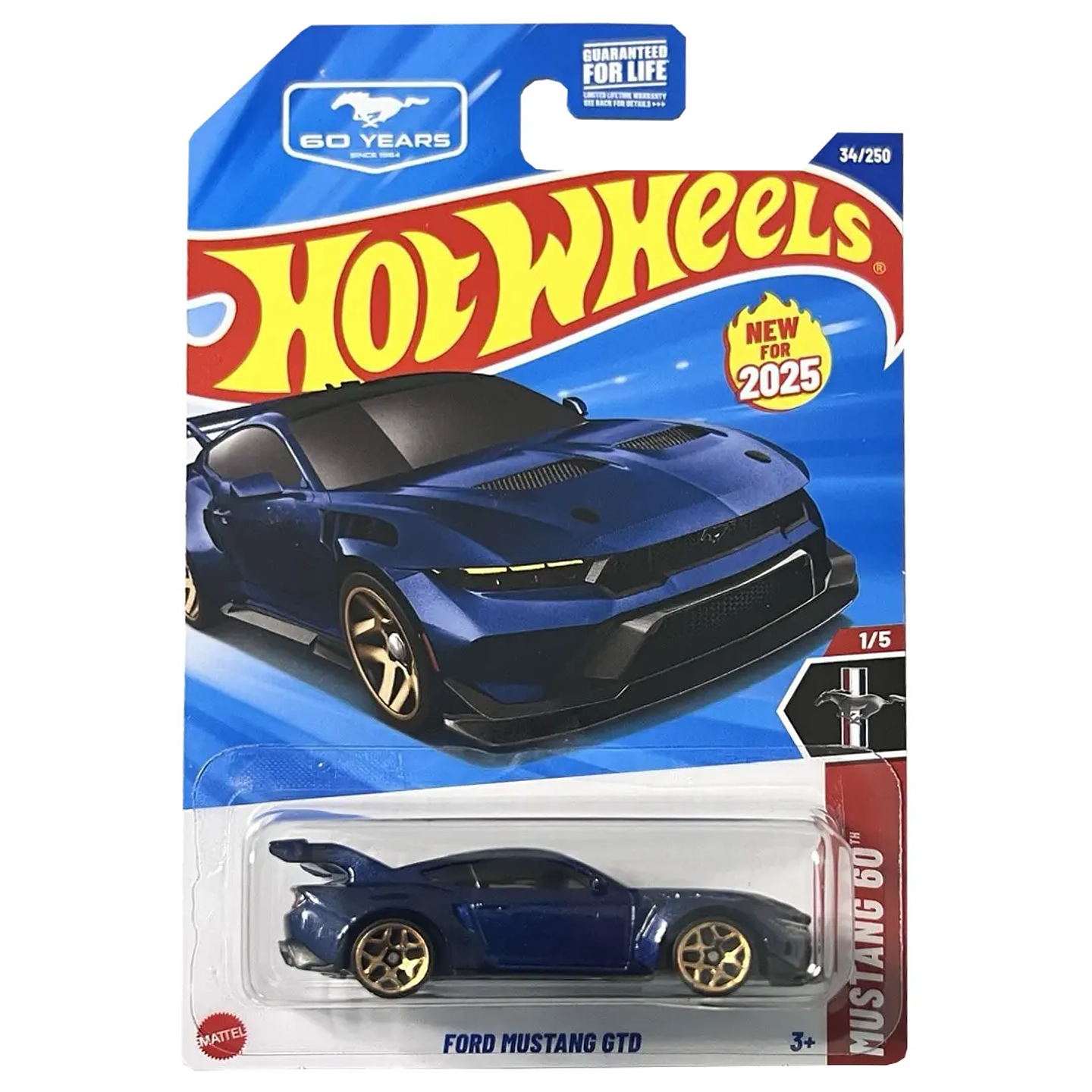 Mattel Hot Wheels - Ford Mustang GTD - Mustang 60 1/5 - Escala 1:64 Juguete de Colección 1
