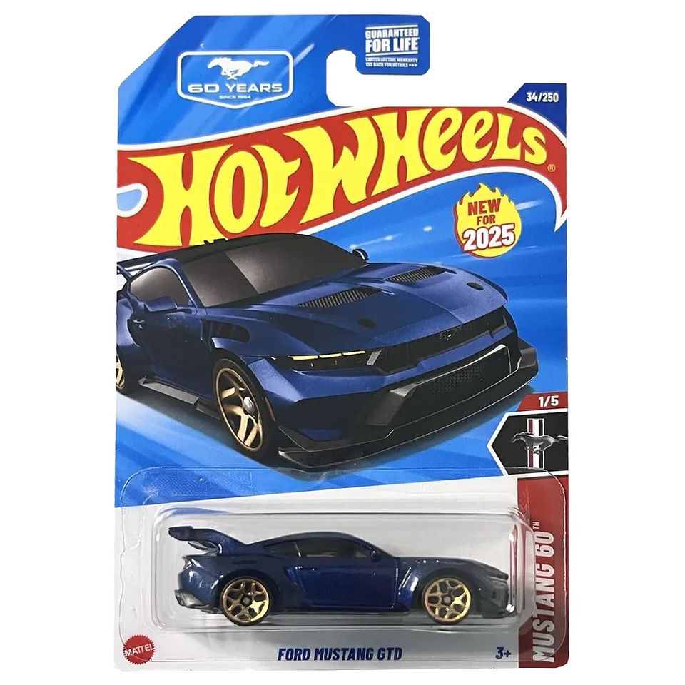 Mattel Hot Wheels - Ford Mustang GTD - Mustang 60 1/5 - Escala 1:64 Juguete de Colección 1