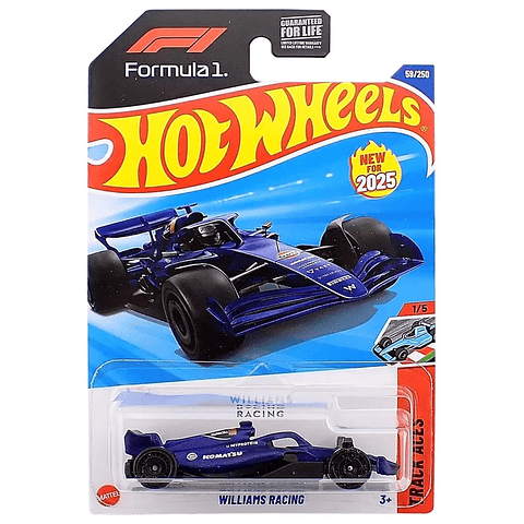 Mattel Hot Wheels - Williams Racing - Track Aces 1/5 Formula 1 F1 - Escala 1:64 Juguete de Colección