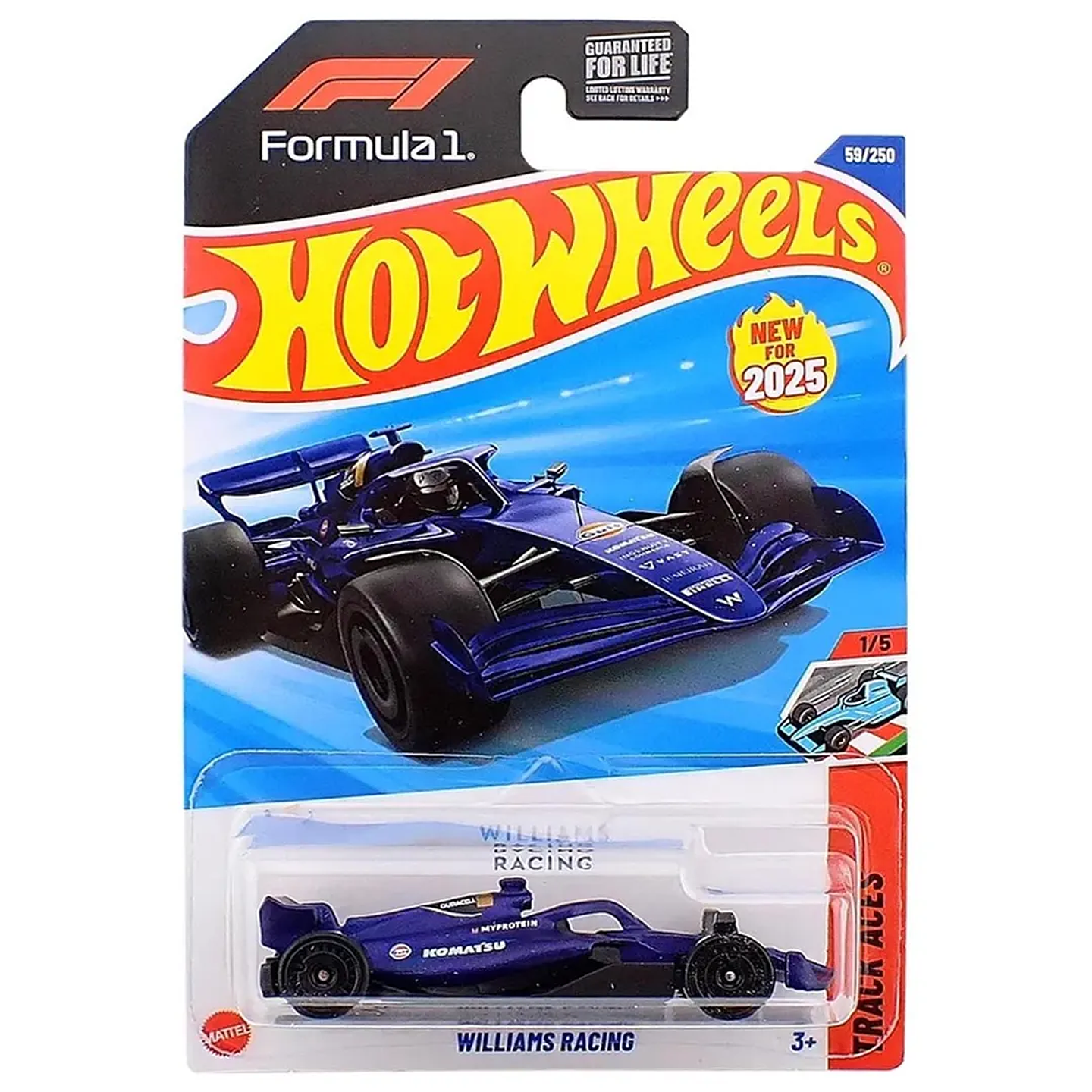 Mattel Hot Wheels - Williams Racing - Track Aces 1/5 Formula 1 F1 - Escala 1:64 Juguete de Colección 1