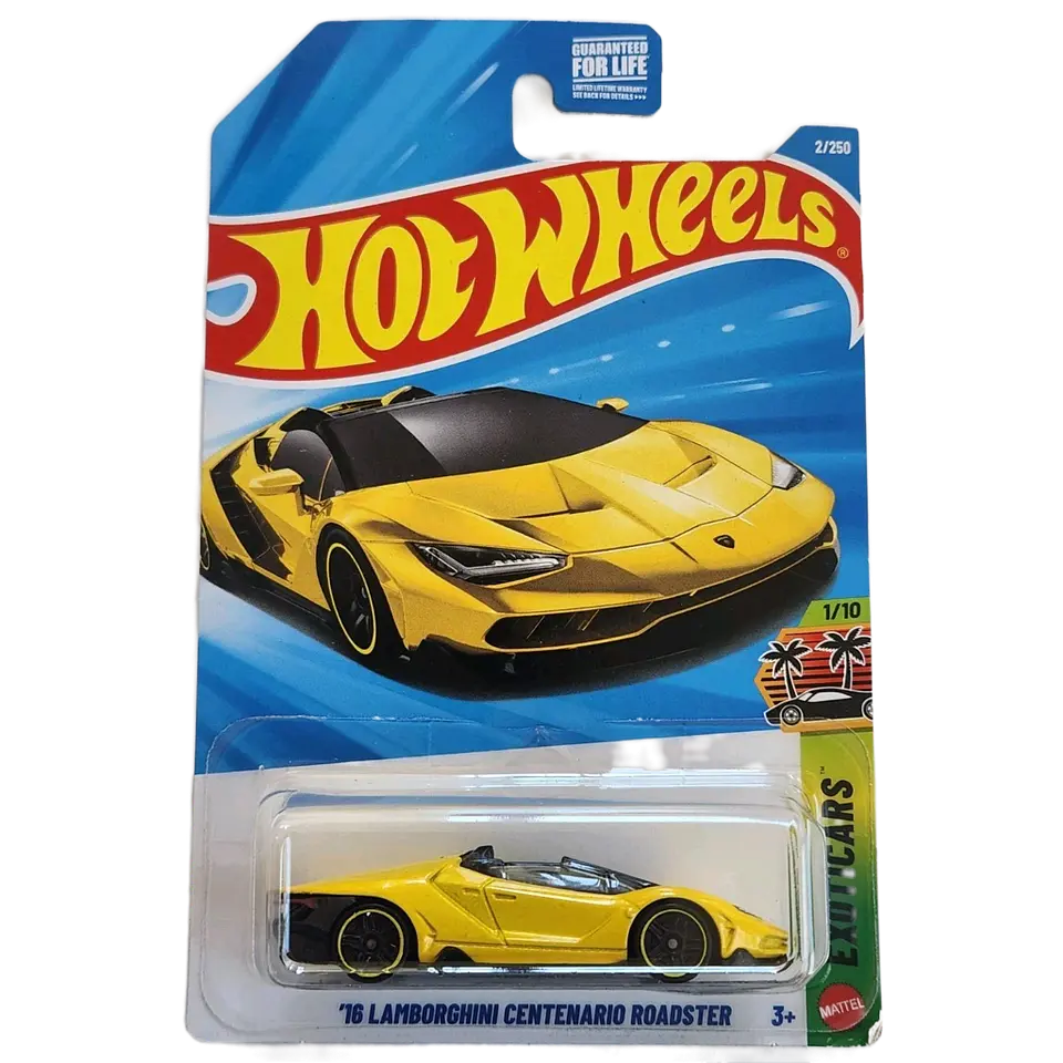 Mattel Hot Wheels - 16 Lamborghini Centenario Roadster Cabriolet Decapotable - Exoticars 1/10 - Escala 1:64 Juguete de Colección 1