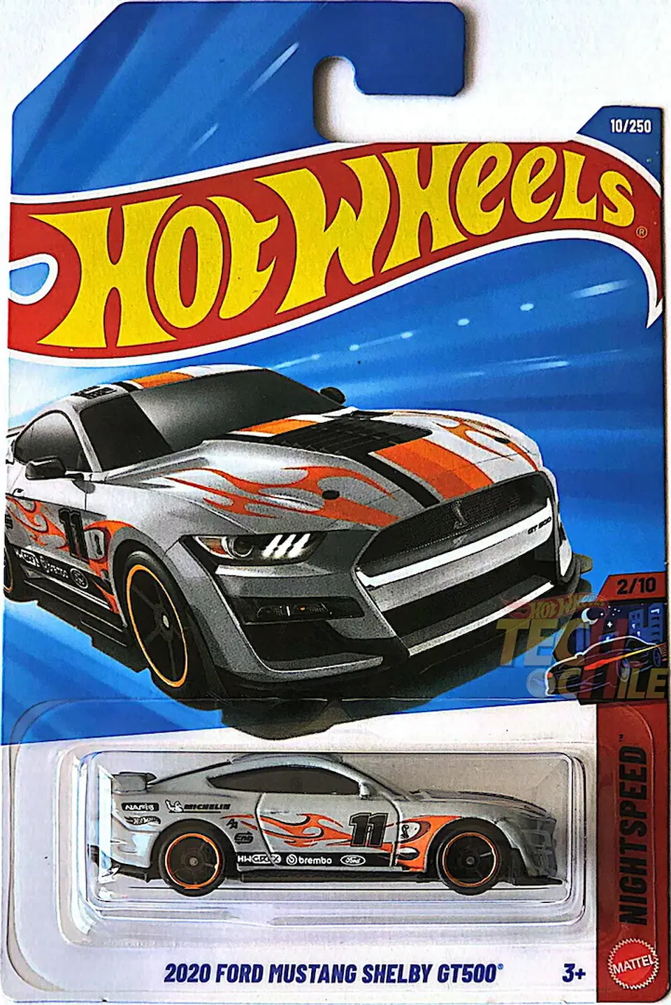 Mattel Hot Wheels - 2020 Ford Mustang Shelby GT500 - Nightspeed 2/10 - Escala 1:64 Juguete de Colección 10
