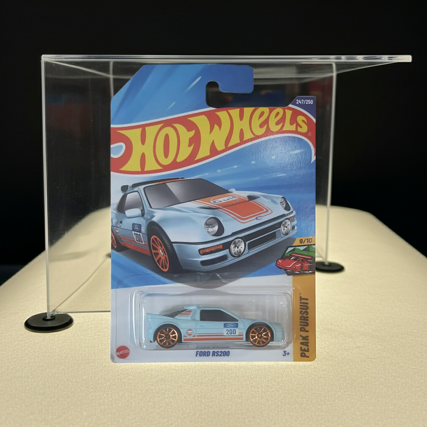Hot Wheels Ford RS200 - Peak Pursuit 9/10 - Escala 1:64 - Azul/Blanco 2