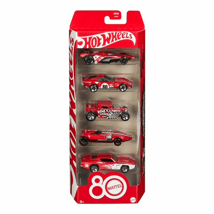 Hot Wheels - Pack Mattel 80 Aniversario 5 Autos 1