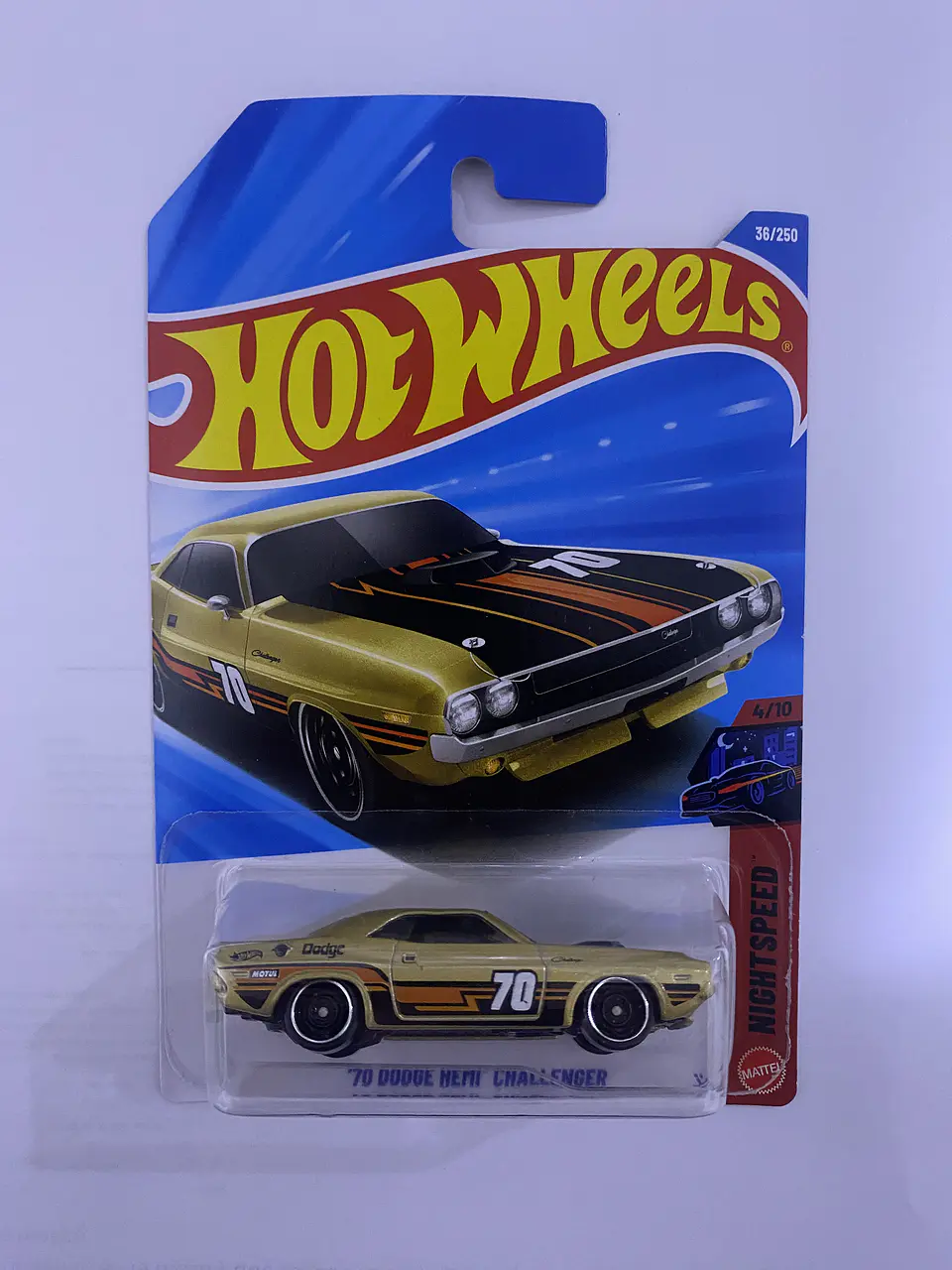 Mattel Hot Wheels - 70 Dodge Hemi Challenger - Nightspeed  4/10 - Escala 1:64 Juguete de Colección 2