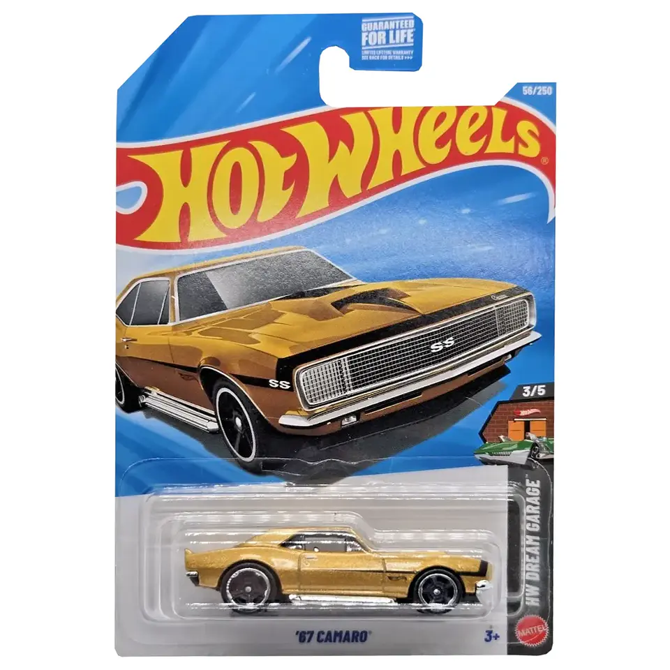 Hot Wheels - 67 Camaro - HW Dream Garage 3/5. Auto de Juguete Escala 1:64 Amarillo/Dorado 1