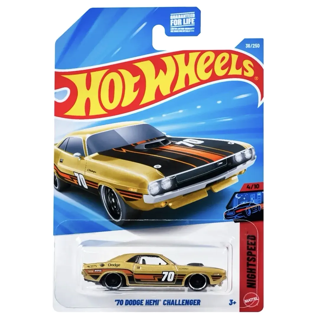 Mattel Hot Wheels - 70 Dodge Hemi Challenger - Nightspeed  4/10 - Escala 1:64 Juguete de Colección 1