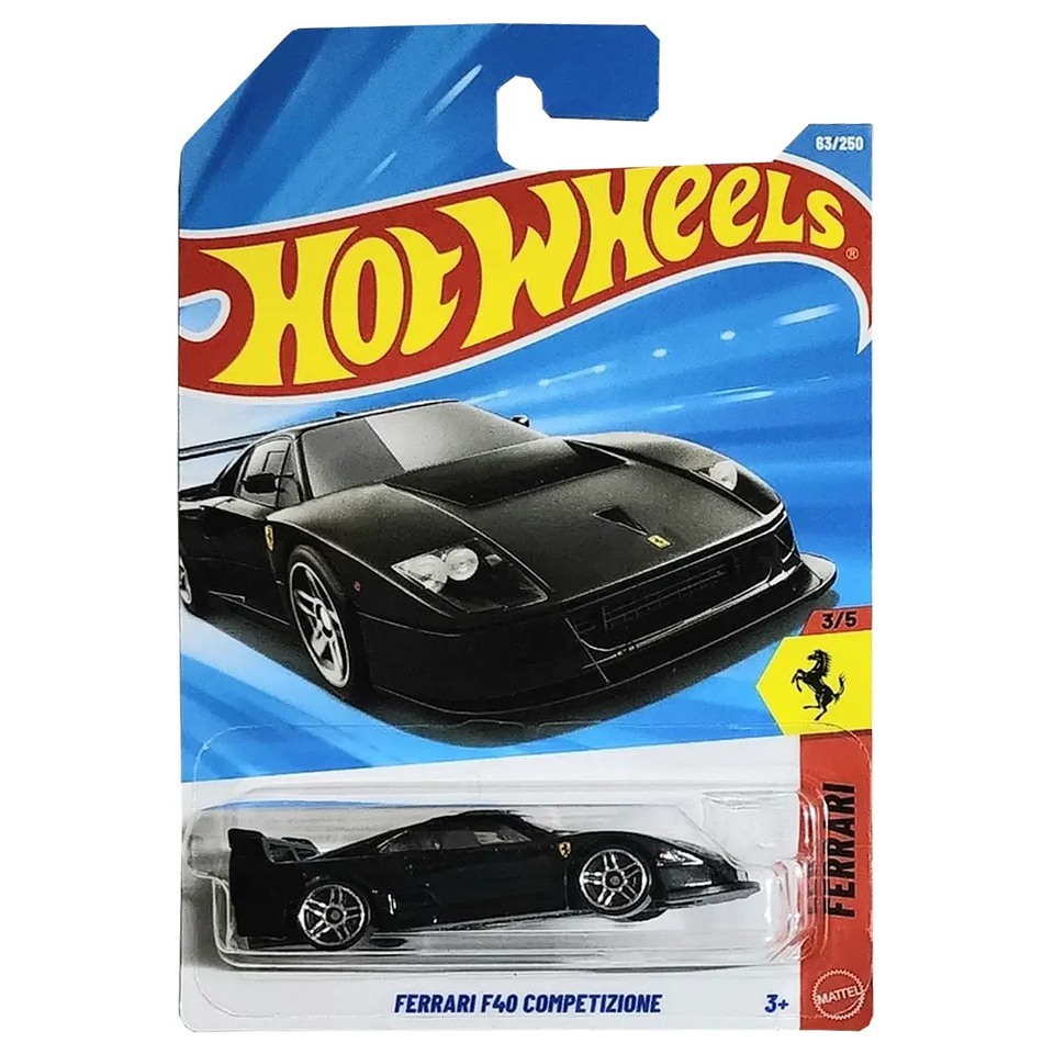 Hot Wheels - Ferrari F40 Competizione - Ferrari 3/5 - Escala 1:64 -  color negro año 2026 1
