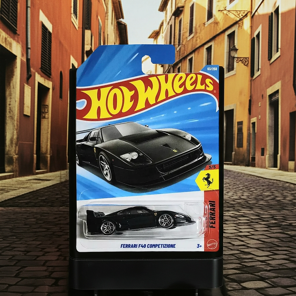 Hot Wheels - Ferrari F40 Competizione - Ferrari 3/5 - Escala 1:64 -  color negro año 2026 6