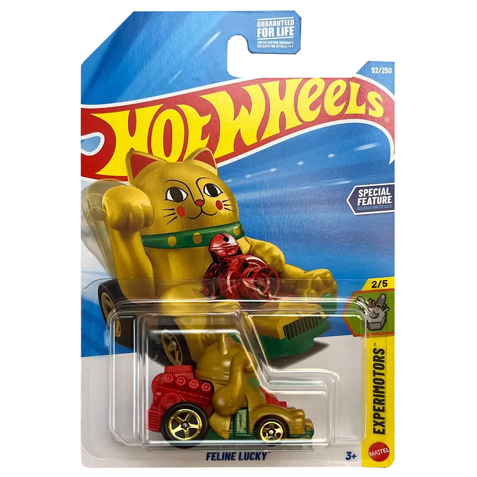 Hot Wheels - Feline Lucky - Experimotors 2/5 - Dorado - Escala 1:64 1