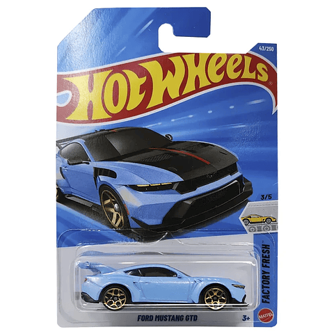 Hot Wheels - Ford Mustang GTD - Factory Fresh 3/5 - Celeste Azul Escala 1:64 Coleccionable
