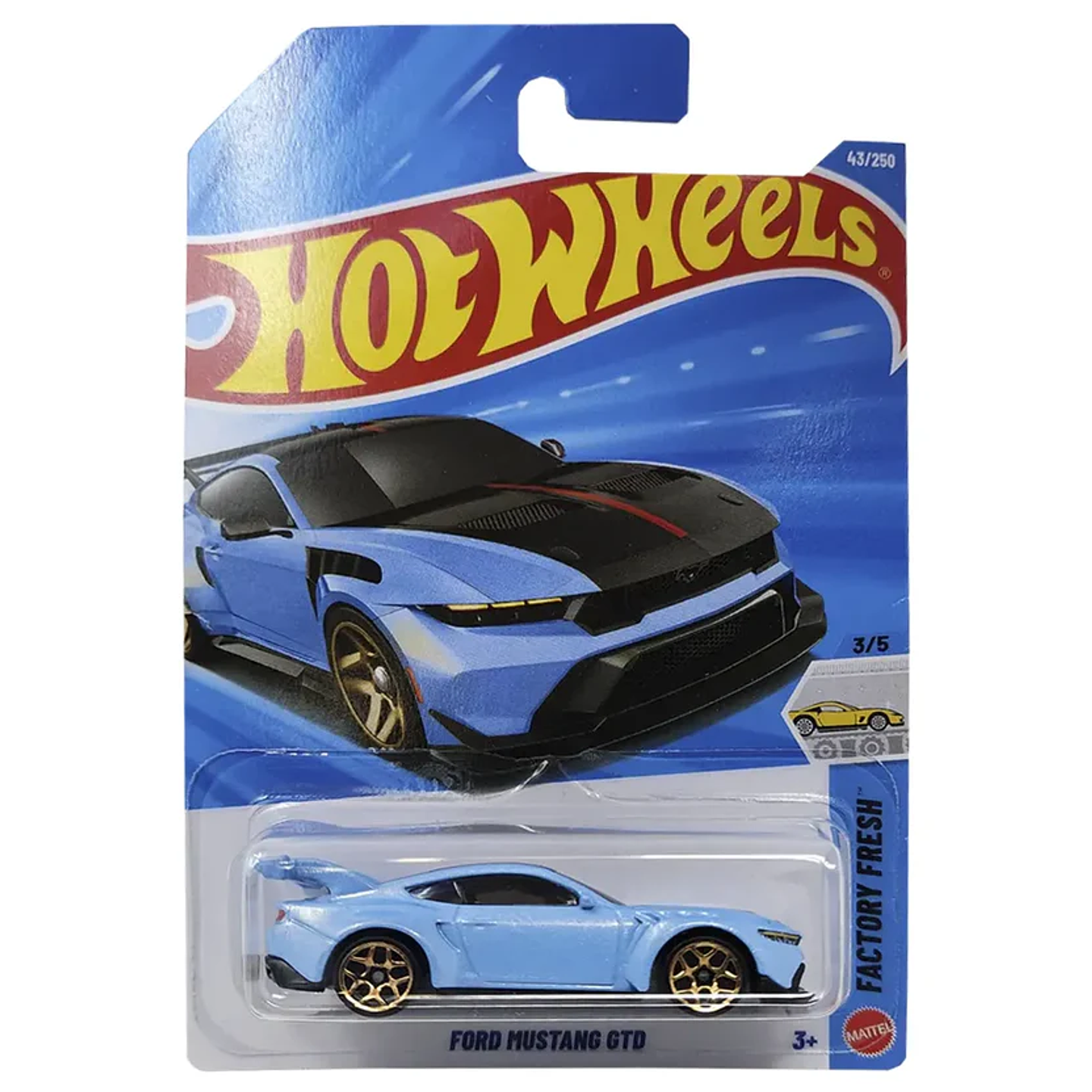 Hot Wheels - Ford Mustang GTD - Factory Fresh 3/5 - Celeste Azul Escala 1:64 Coleccionable 1