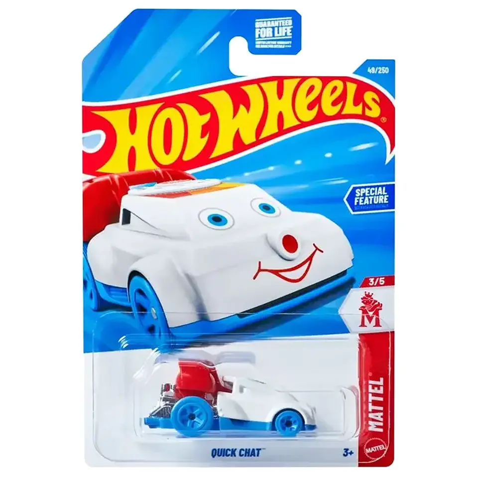 Hot Wheels - Quick Chat - Mattel 3/5 - Blanco Escala 1:64 Coleccionable 1