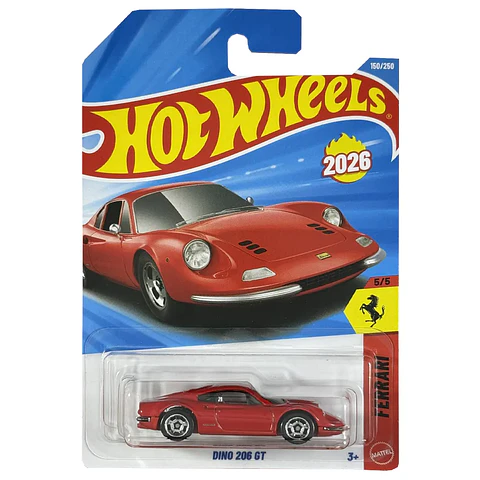 Hot Wheels - Dino 206 GT - Ferrari 5/5 - Escala 1:64