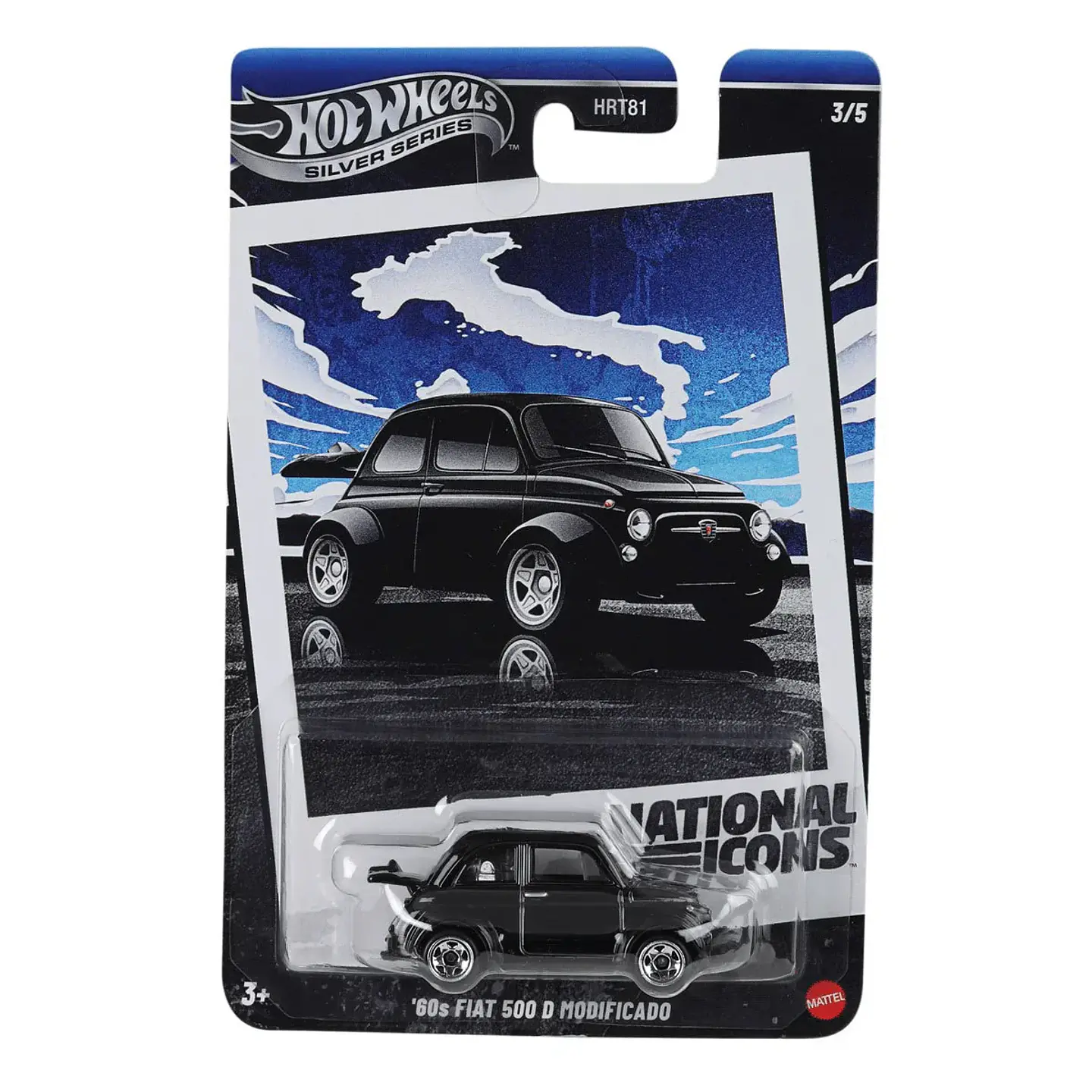 Hot Wheels Silver - 60s Fiat 500 D Modificado - National Icons 3/5 1