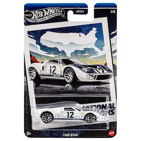 Hot Wheels Silver - Ford GT40 - National Icons 1/5