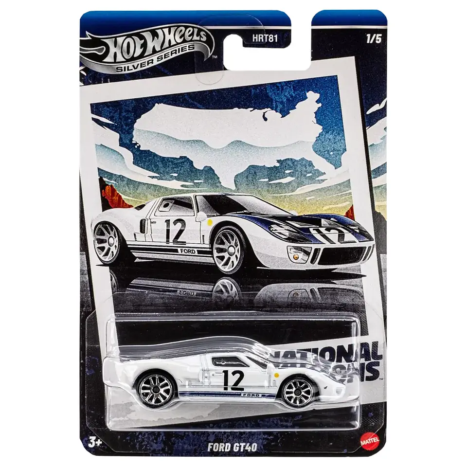 Hot Wheels Silver - Ford GT40 - National Icons 1/5 1