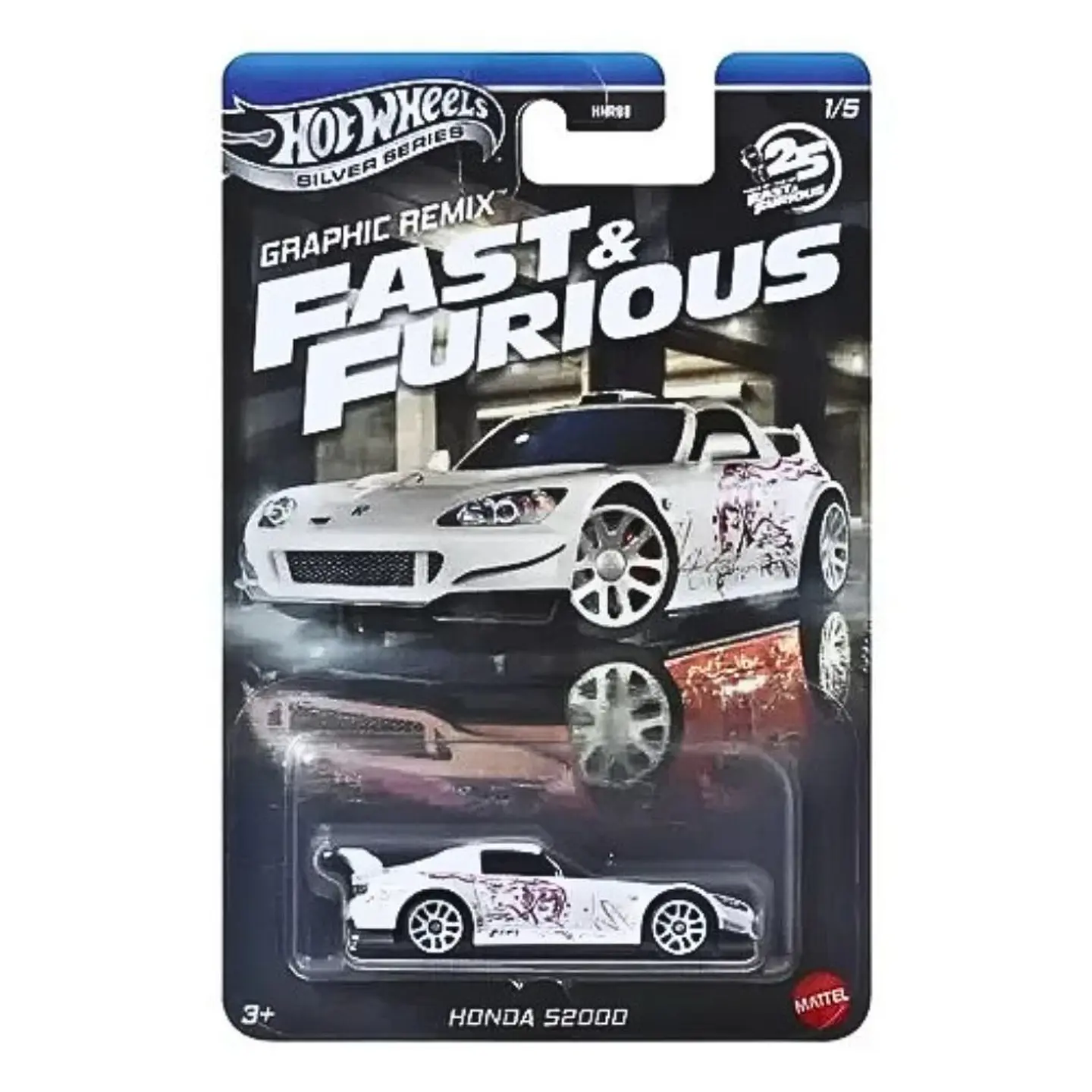Hot Wheels Silver - Honda S2000 - Rapido y Furioso 1/5 - Escala 1:64 1