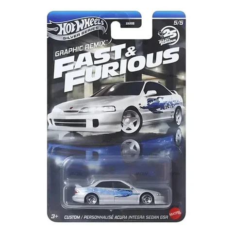Hot Wheels Silver - Custom / Personnalise Acura Integra Sedan GSR - Rápidos y Furiosos 5/5 - Escala 1:64 Coleccionable