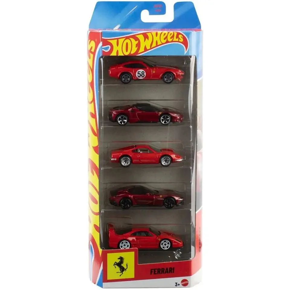 Hot Wheels - Pack 5 Autos Ferrari - Escala 1:64 Coleccionable 2