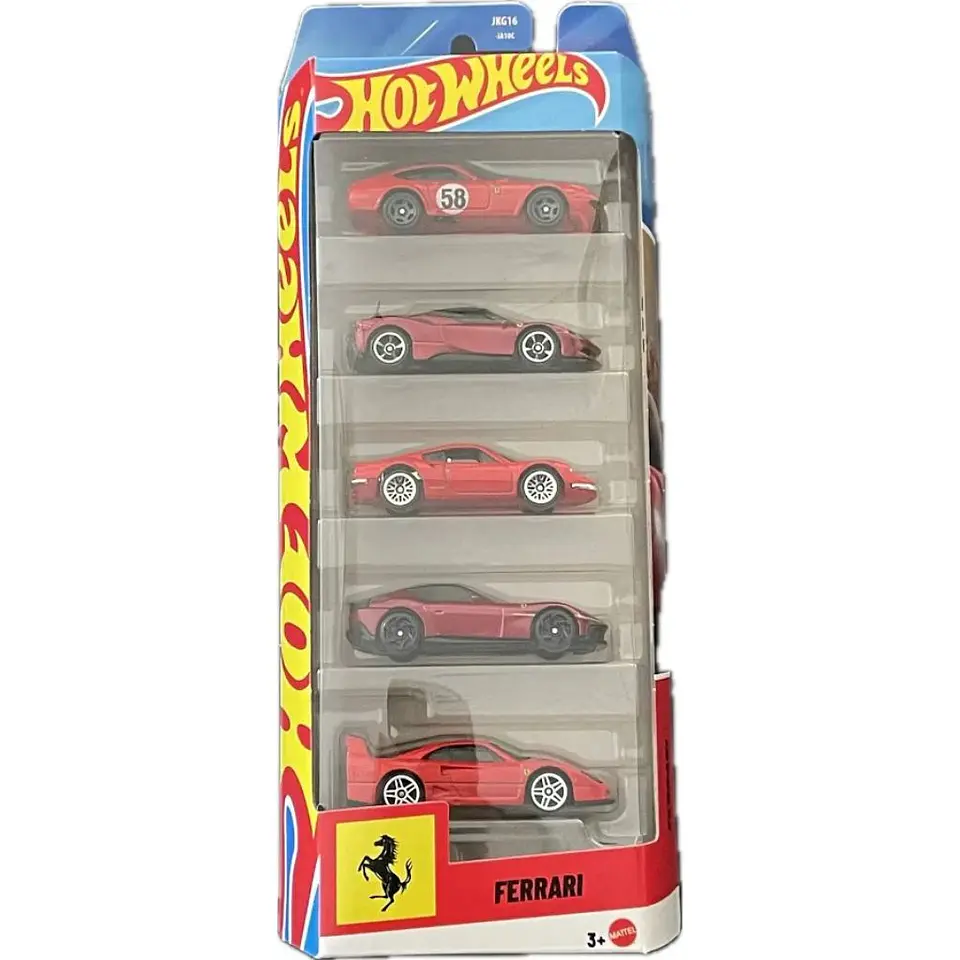 Hot Wheels - Pack 5 Autos Ferrari - Escala 1:64 Coleccionable 3