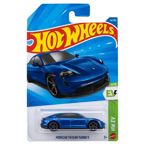 Hot Wheels - Porsche Taycan Turbo S Azul - HW EV 3/10 - Escala 1:64
