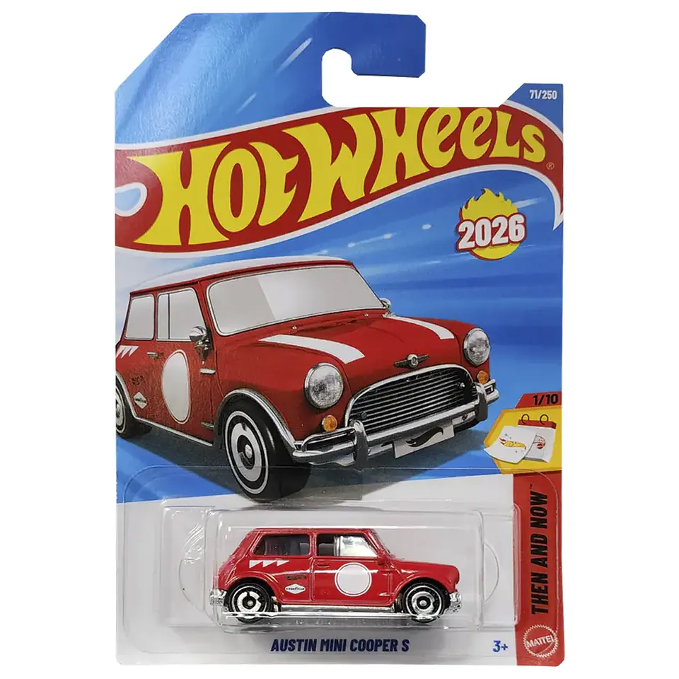 Hot Wheels - Austin Mini Cooper S Rojo - Then and Now 1/10 - Escala 1:64 año 2026 1