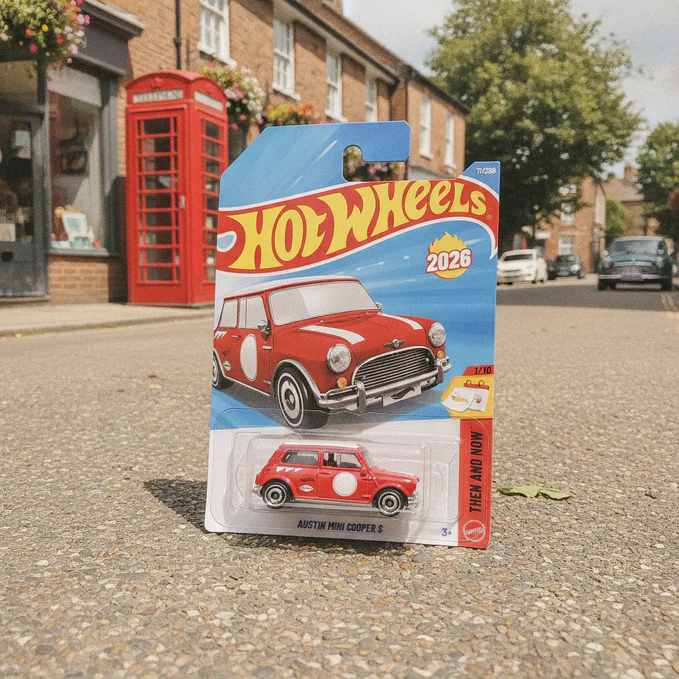 Hot Wheels - Austin Mini Cooper S Rojo - Then and Now 1/10 - Escala 1:64 año 2026 3