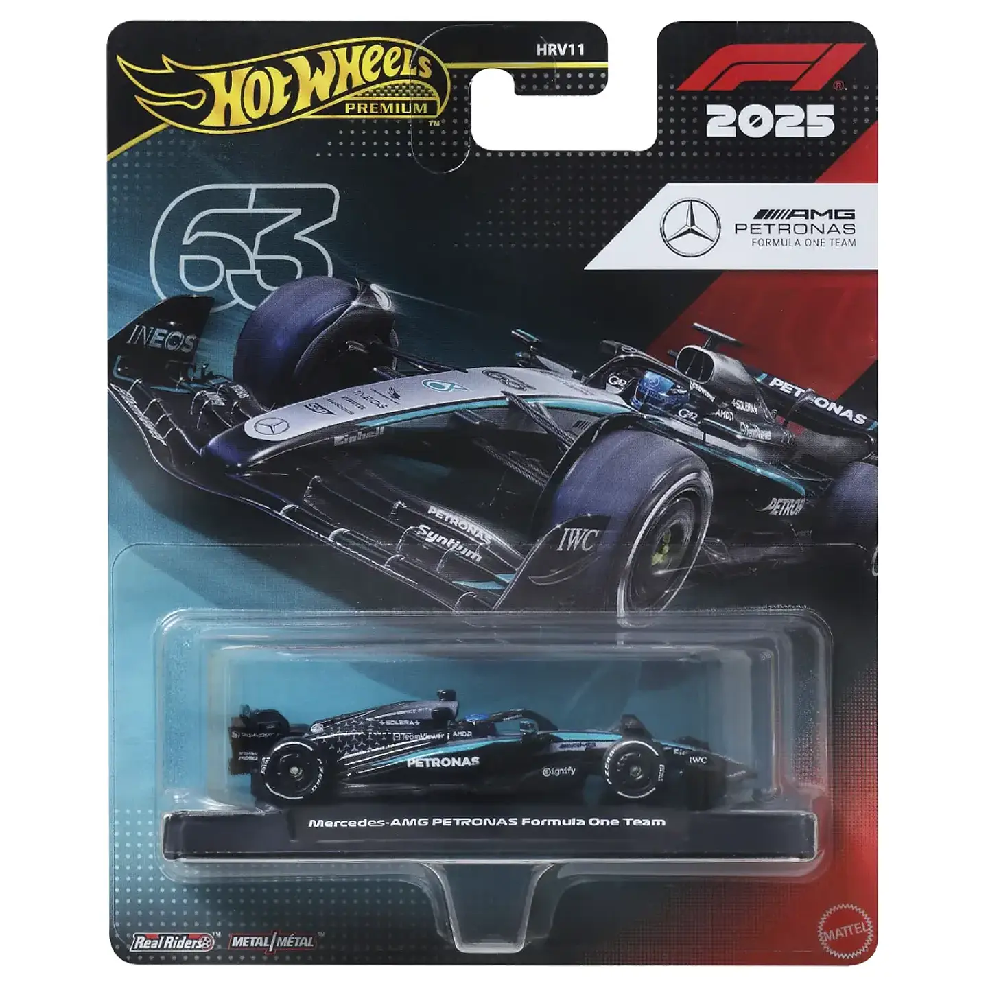 Mercedes AMG Petronas Formula One Team 63 - 2025 - Fórmula 1 - Hot Wheels Premium 1