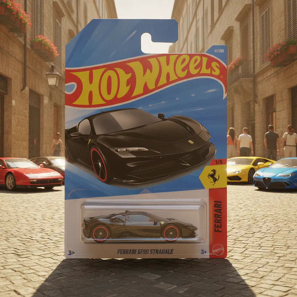 Hot Wheels - Ferrari SF90 Stradale Negro - Ferrari 1/5 - 2026 Escala 1:64 2