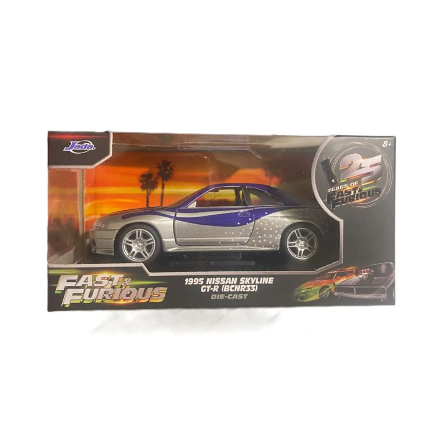 Jada - 1995 Nissan Skyline GT-R (BCNR33) - 25 Años de Rápidos y Furiosos - Escala 1:32 Coleccionable 1