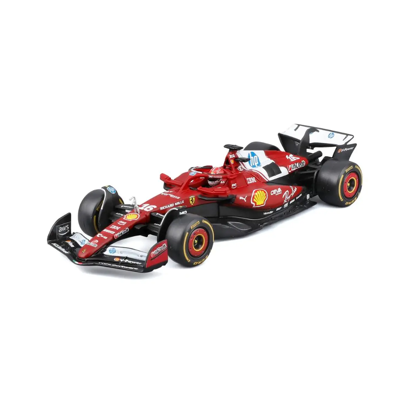 Bburago - Fórmula 1 Ferrari SF-25 - C. Leclerc - Caja Acrilica - Escala 1:43 3
