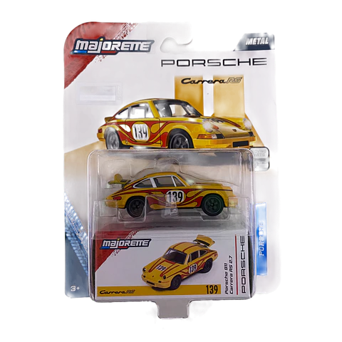 Majorette - Porsche 911 Carrera RS 2.7 Amarillo - Metal Premium Deluxe Cars- Escala 1:64