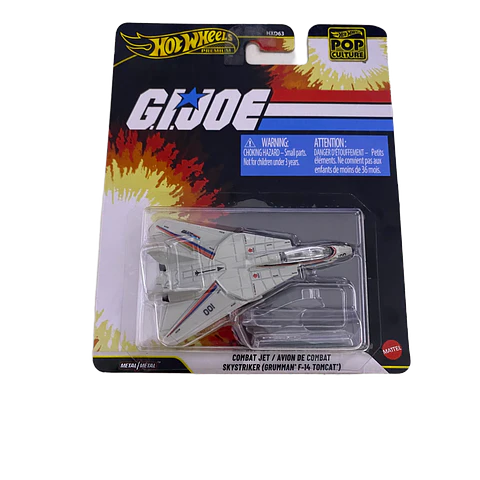 Hot Wheels Premium - G.I.JOE - Combat Jet - Avion de Combat - Skystriker (Grumman F-14 Tomcat)
