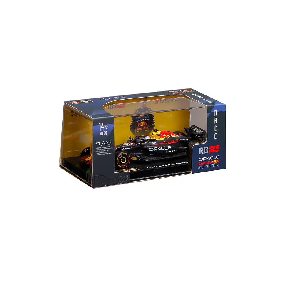 Bburago - Fórmula 1 Oracle Red Bull Racing RB21 - Max Verstappen - Caja Acrilica - Escala 1:43 1