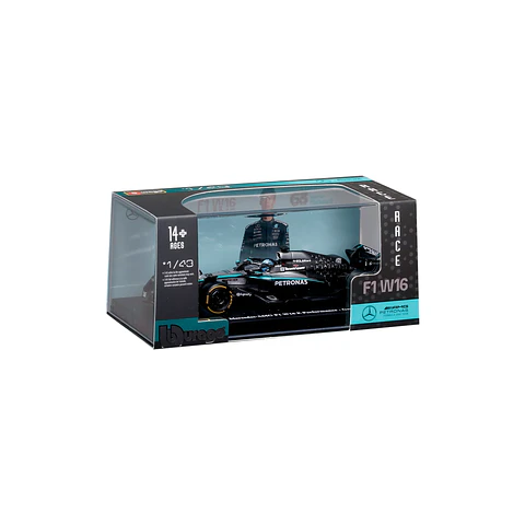 Bburago - Fórmula 1 Mercedes AMG F1 W16 E Performance - G. Russell - Caja Acrilica - Escala 1:43
