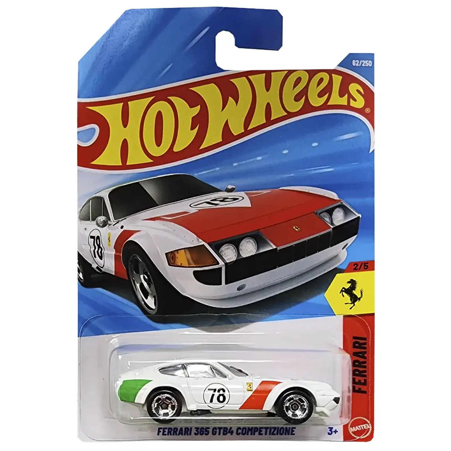 Hot Wheels - Ferrari 365 GTB4 Competizione - Ferrari 2/5 - Escala 1:64 Verde Rojo 1