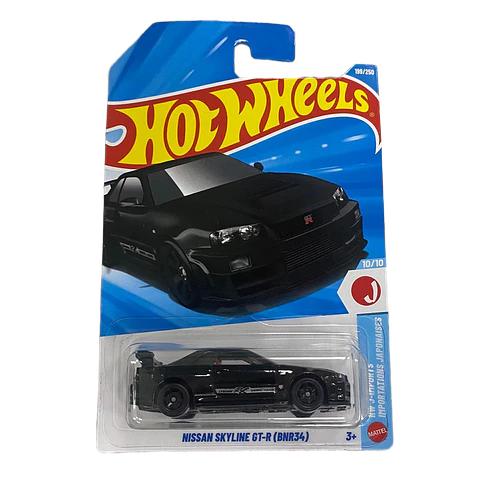Hot Wheels - Nissan Skyline GT-R (BNR34) Negro - HW J Imports 10/10 - Escala 1:64