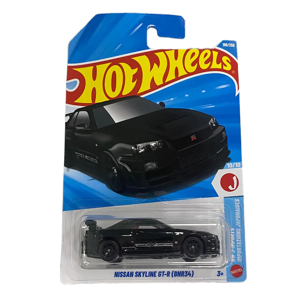 Hot Wheels - Nissan Skyline GT-R (BNR34) Negro - HW J Imports 10/10 - Escala 1:64 1