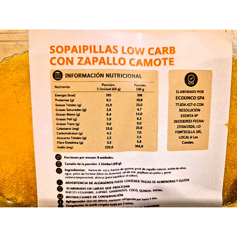 SOPAIPILLAS KETO 8 UNIDADES