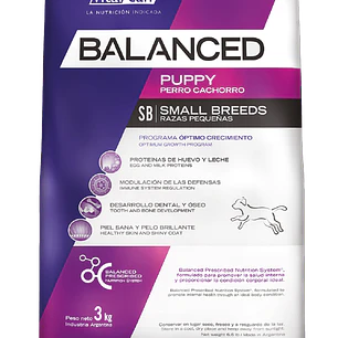 BALANCED PERRO CACHORRO RAZA PEQUEÑA X 3 KG.