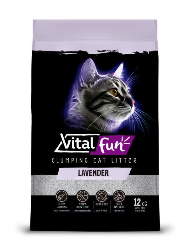 Vitalfun Clumping Cat Litter LAVANDA 12KG 1