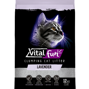Vitalfun Clumping Cat Litter LAVANDA 12KG