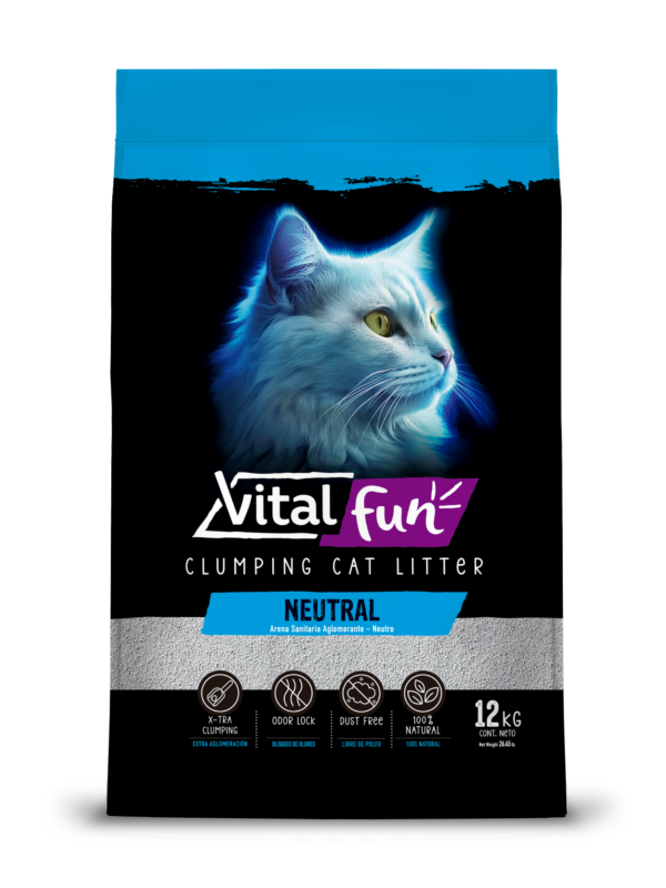 Vitalfun Clumping Cat Litter NEUTRAL 12KG 1