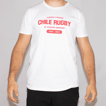 Polera Urbana Chile Rugby Gigante Dormido BLANCA