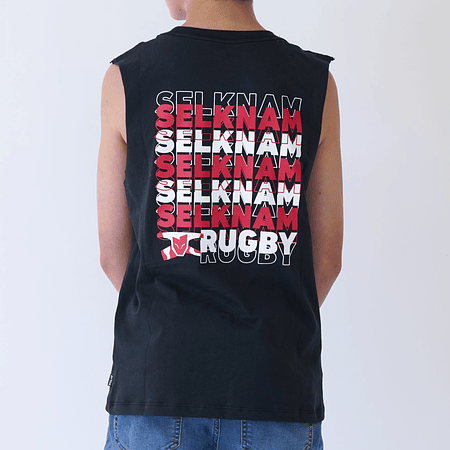 Polera Musculosa Urbana Selknam POP 24 Niños NEGRA