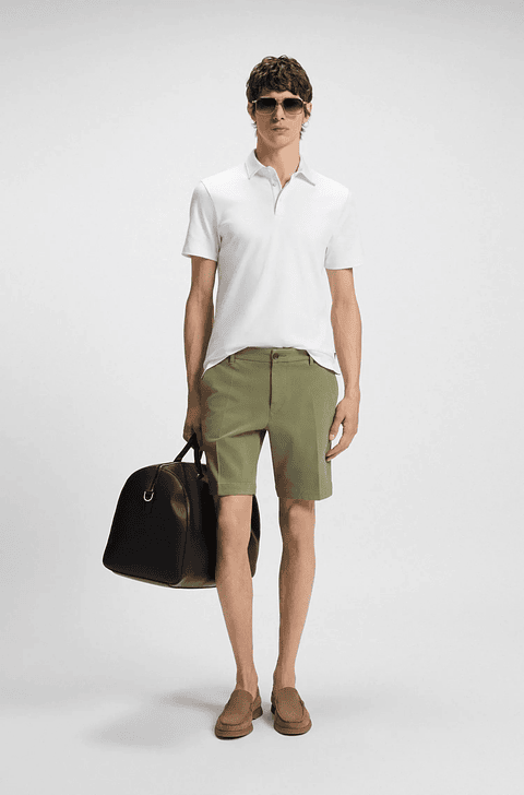 SHORTS SLIM FIT DE ALGODÓN ELÁSTICO CON ESTRUCTURA SHORTS SLIM FIT HOMBRE