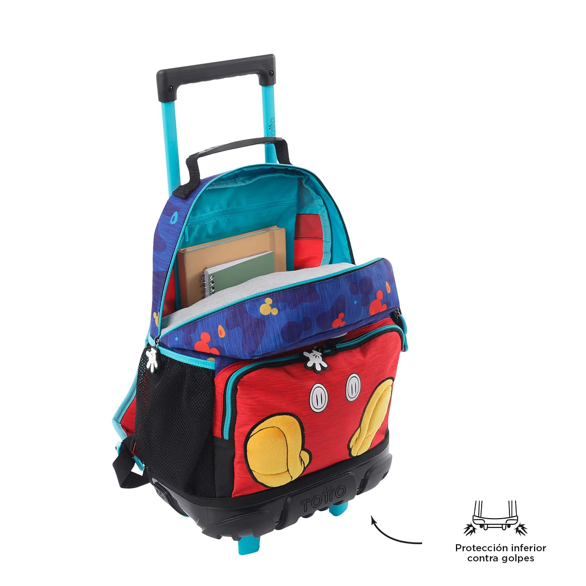 Morral con ruedas Niño Mickey Mediano Azul 4