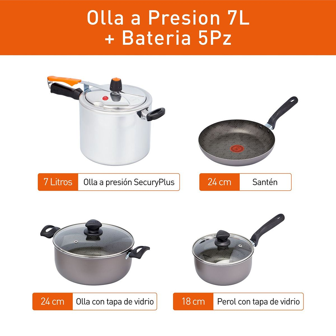 Olla a Presión IMUSA + Batería Talent 5 Piezas 5