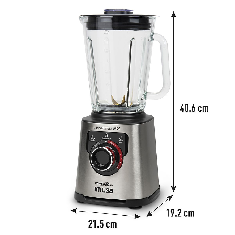 Licuadora Profesional Imusa Ultraforce 2x 1100w 2l Plateada + Picatodo + Molino 2